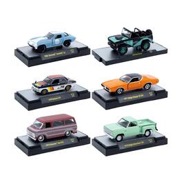 "Auto-Thentics" 6 piece Set Release 110 IN DISPLAY CASES Limited Edition 1/64 Diecast Model Cars by M2 Machines