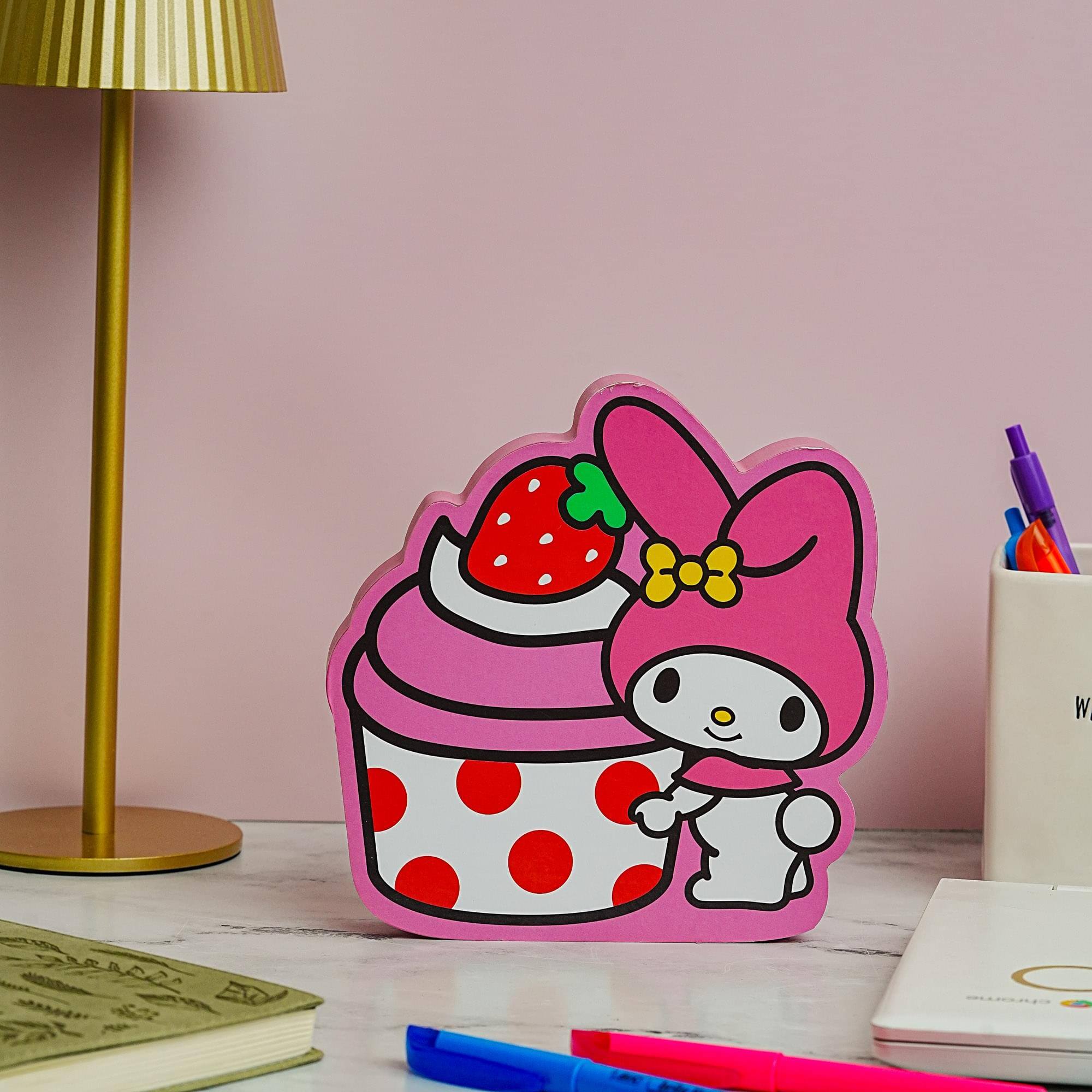 Alt View 10. Silver Buffalo - Sanrio My Melody Strawberry Cupcake Die-Cut Wooden Wall Art Sign | 7 x 8 Inches - Pink.
