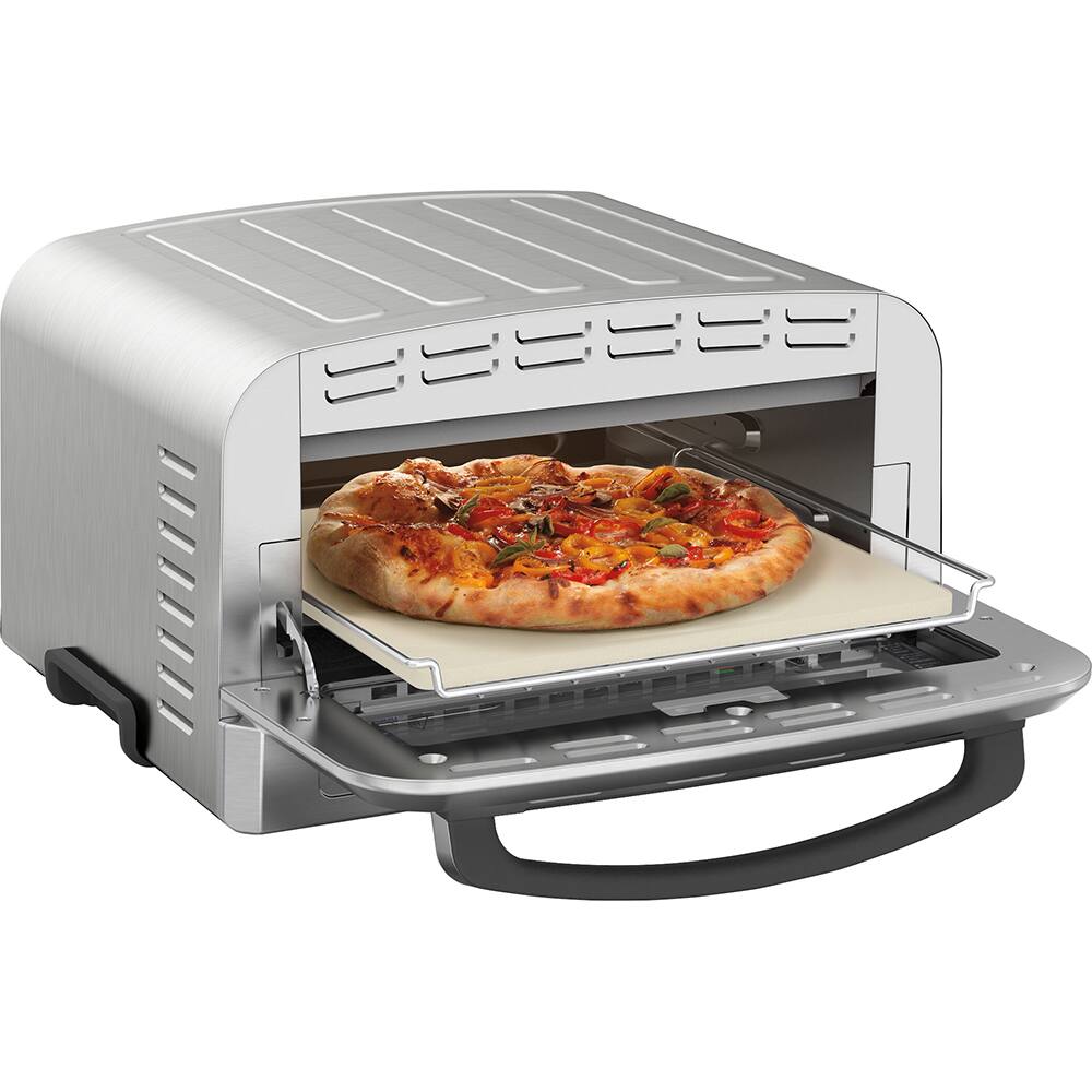 Alt View 3. Cuisinart - Indoor Portable Countertop Pizza Oven Steel with Pizza Peel & Warranty - Silver.