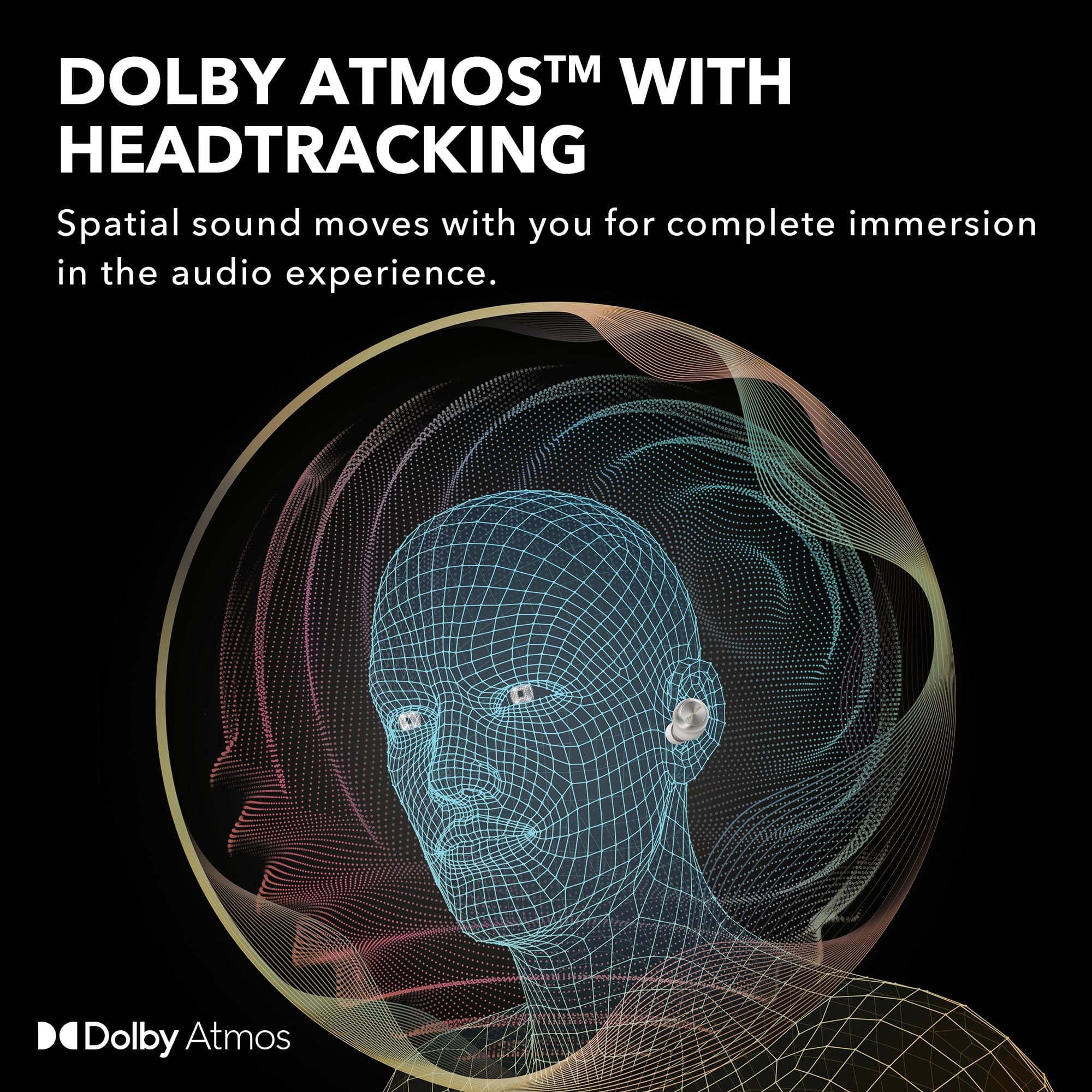 Dolby Atmos with Headtracking: Spatial sound moves with you for complete immersion in the audio experience.