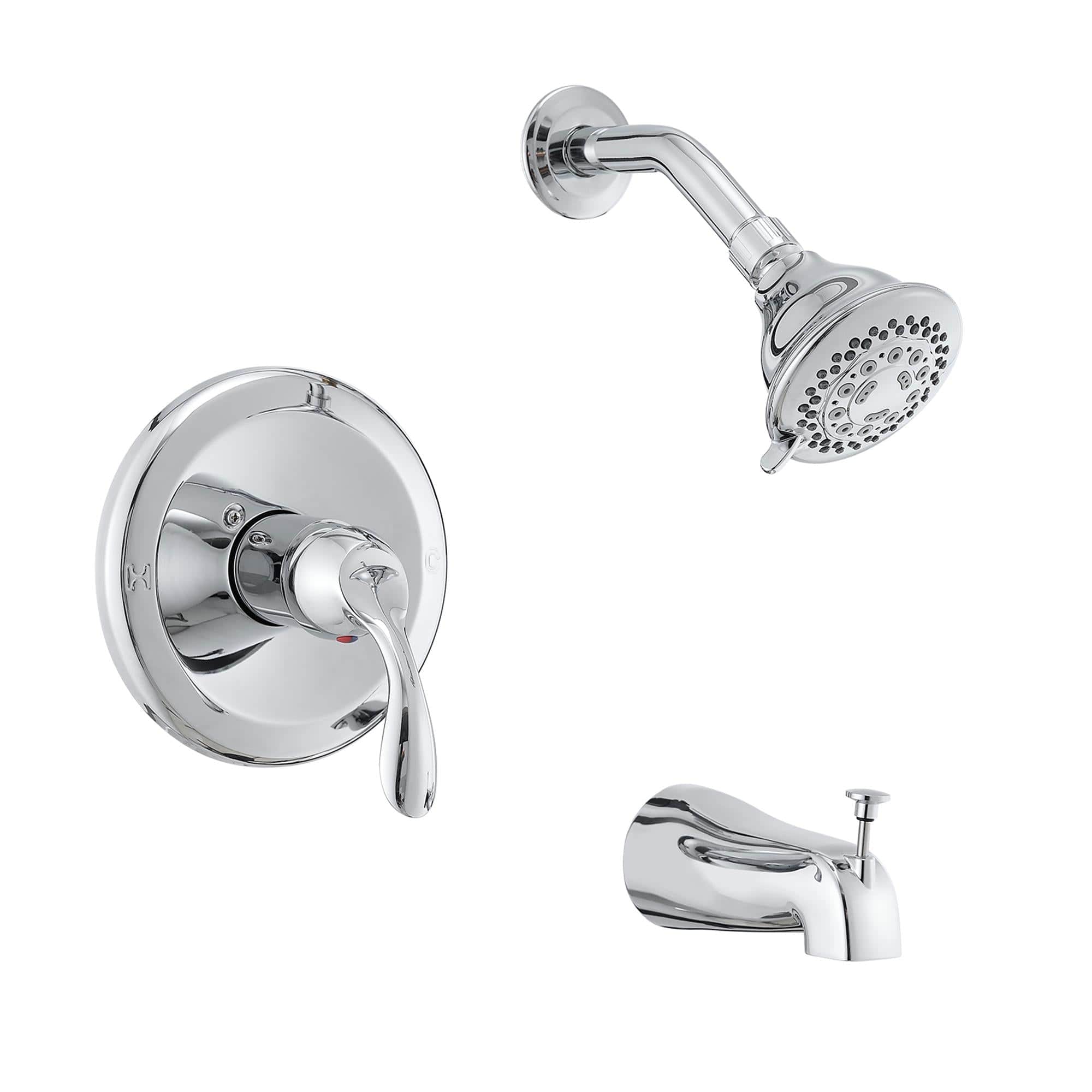 Boyel Living - Bathroom Shower Trim Kit 5 Function Pressure Balance Valve Copper Body Zinc Alloy Handle - Chrome