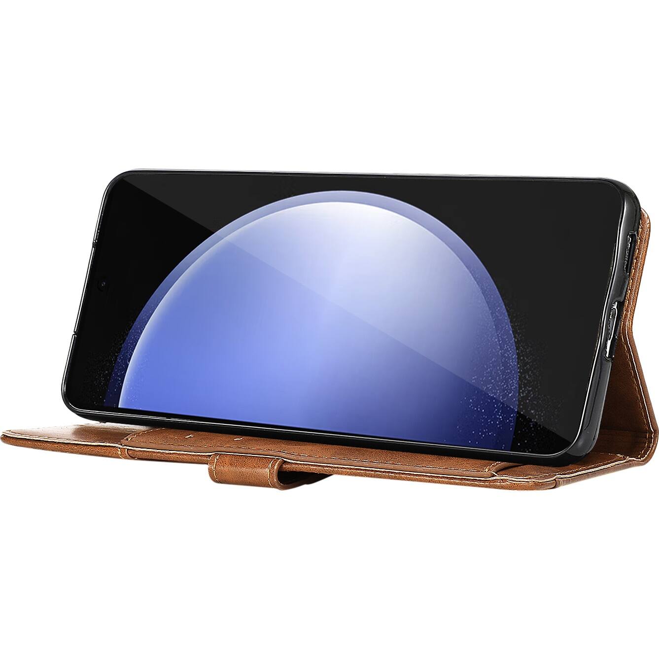 Alt View 15. SaharaCase - Leather Folio Wallet Case for Samsung Galaxy S23 FE - Brown.