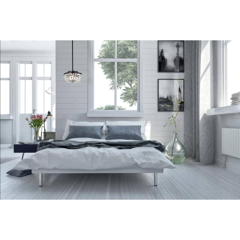 Left. Elegant Lighting - Gianna 10 inch pendant in black - Black.