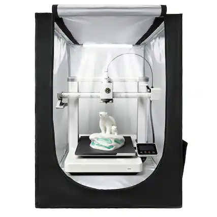 Front. VEVOR - 3D Printer Enclosure, Dustproof Waterproof Oxford Cloth 3D Printer Tent, Constant Temperature Protective Case - Black.