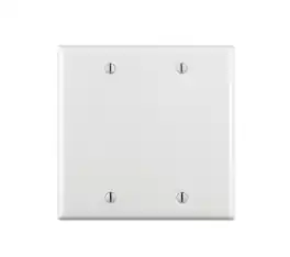 Leviton - 001-88025-WHT Two-Gang Blank Box-Mounted Plastic Wallplate - White
