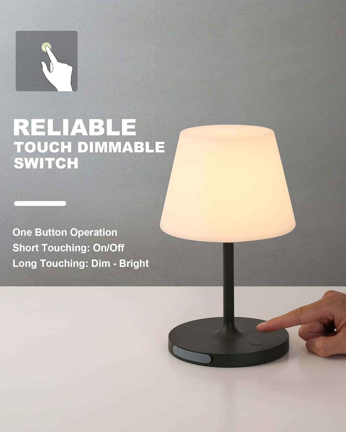 RELIABLE TOUCH DIMMABLE SWITCH

One Button Operation
Short Touching: On/Off
Long Touching: Dim - Bright