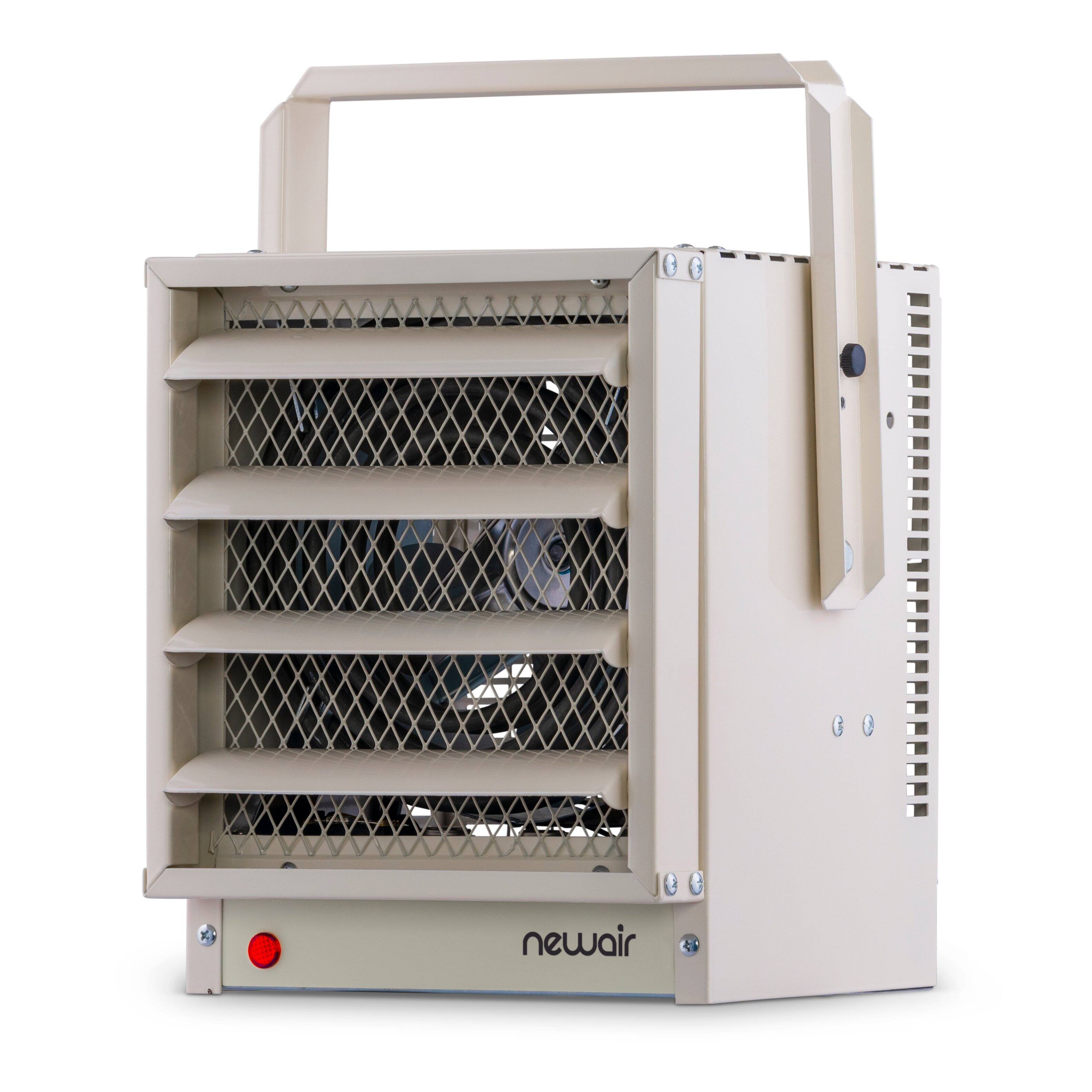 Alt View 18. NewAir - Hardwired Electric Garage Heater, Ceiling Mounted with Adjustable Louvers and Tilt Head, Heats up to 500 sq. ft. - Ivory.