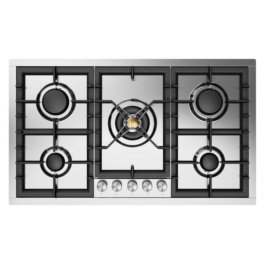Front. ILVE - ILVE Professional Plus II 36 inch Built-In Gas Cooktop with 5 Burners (Natural Gas, Stainless Steel) - Stainless Steel.
