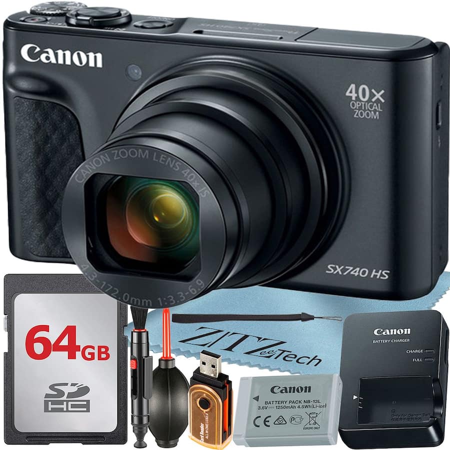 Canon PowerShot SX740 HS Digital Camera with 64GB Card + ZeeTech Canon PowerShot SX740 HS Digital Camera with 64GB Card + ZeeTech