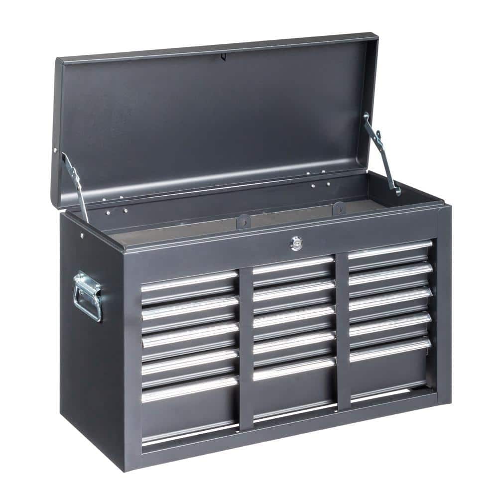 Front. Winado - 5-Drawer Tool Chest Metal Tool Storage Cabinet Tools Storage Cabinet Organizer with 5 Drawers & Locking System & Keys - Black.