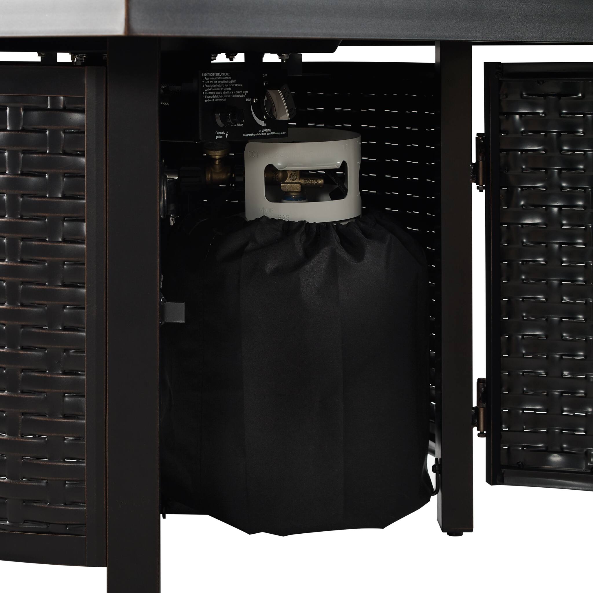 Alt View 17. Fire Sense - Dalton Square Aluminum LPG/NG Fire Pit - Antique Bronze.