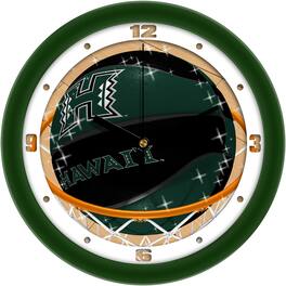 MpDirect - Hawaii Warriors 11.5" Suntime Slam Dunk Wall Clock - Multicolor