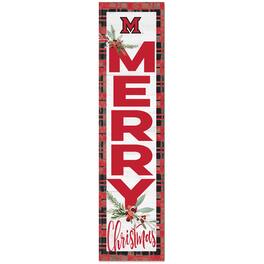 Jardine - Miami University RedHawks 12'' x 48'' Outdoor Christmas Leaner - White