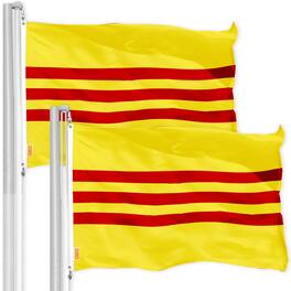 G128 - 2-Pack South Vietnam Flag, 3x5 ft - Printed 150D Polyester with Brass Grommets - Assorted Colors