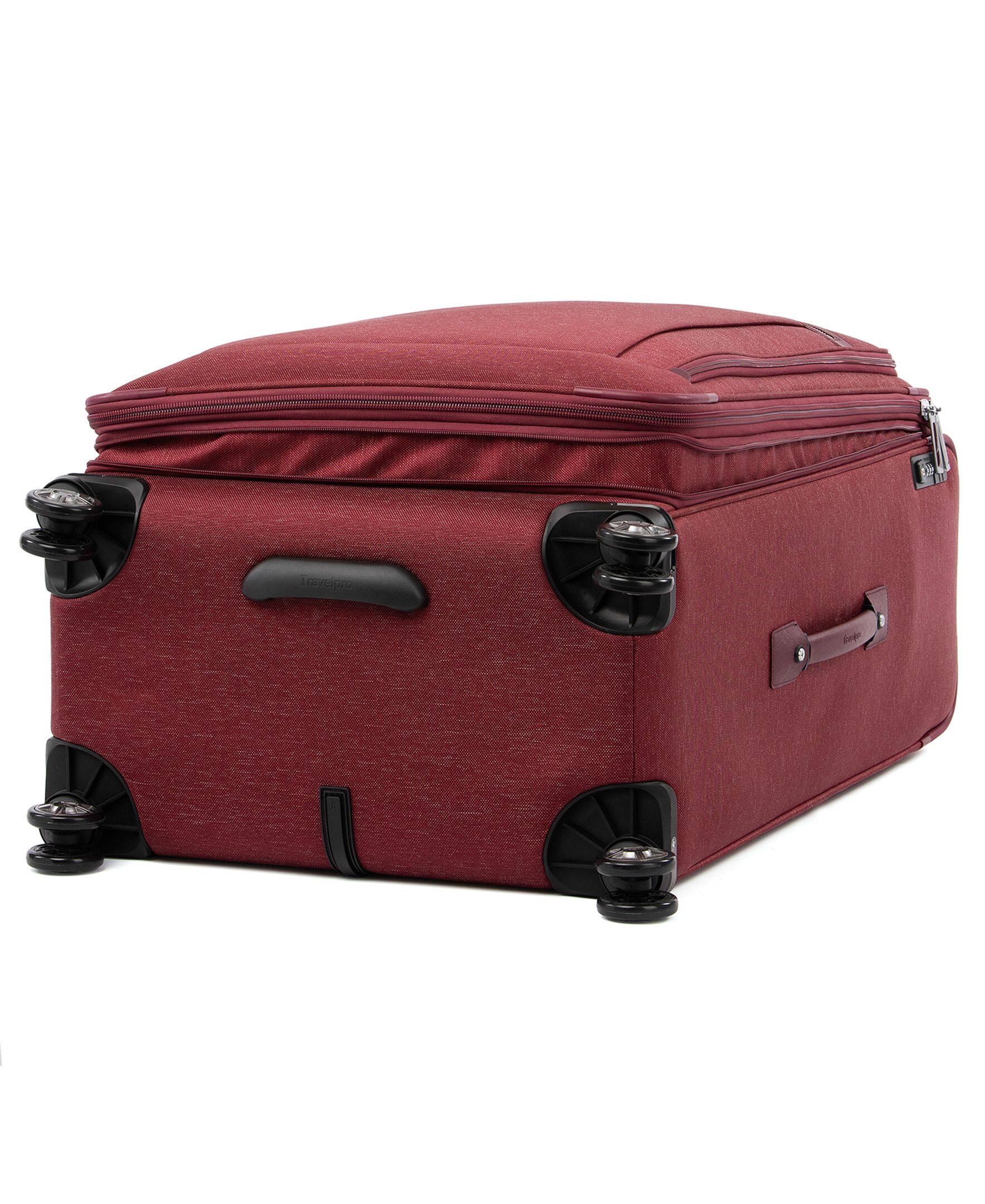 Alt View 4. Travelpro - Travelpro Platinum Elite Softside Expandable 29" Checked Spinner - Bordeaux Red.