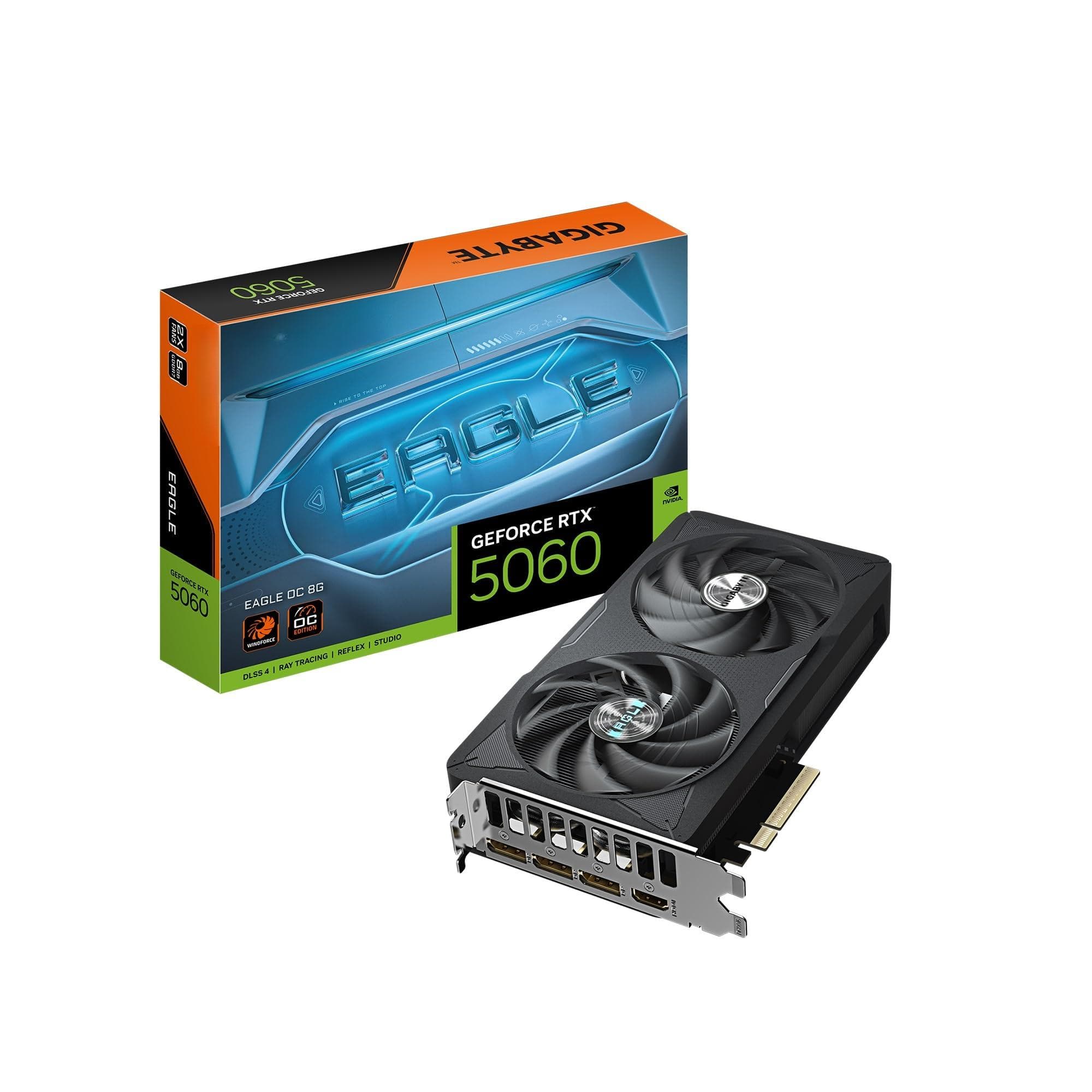 Dazzling Pops - GIGABYTE GeForce RTX 5060 WINDFORCE OC 8G Graphics Card 128 bit GDDR7 PCIe 5.0 WINDFORCE Cooling System GV