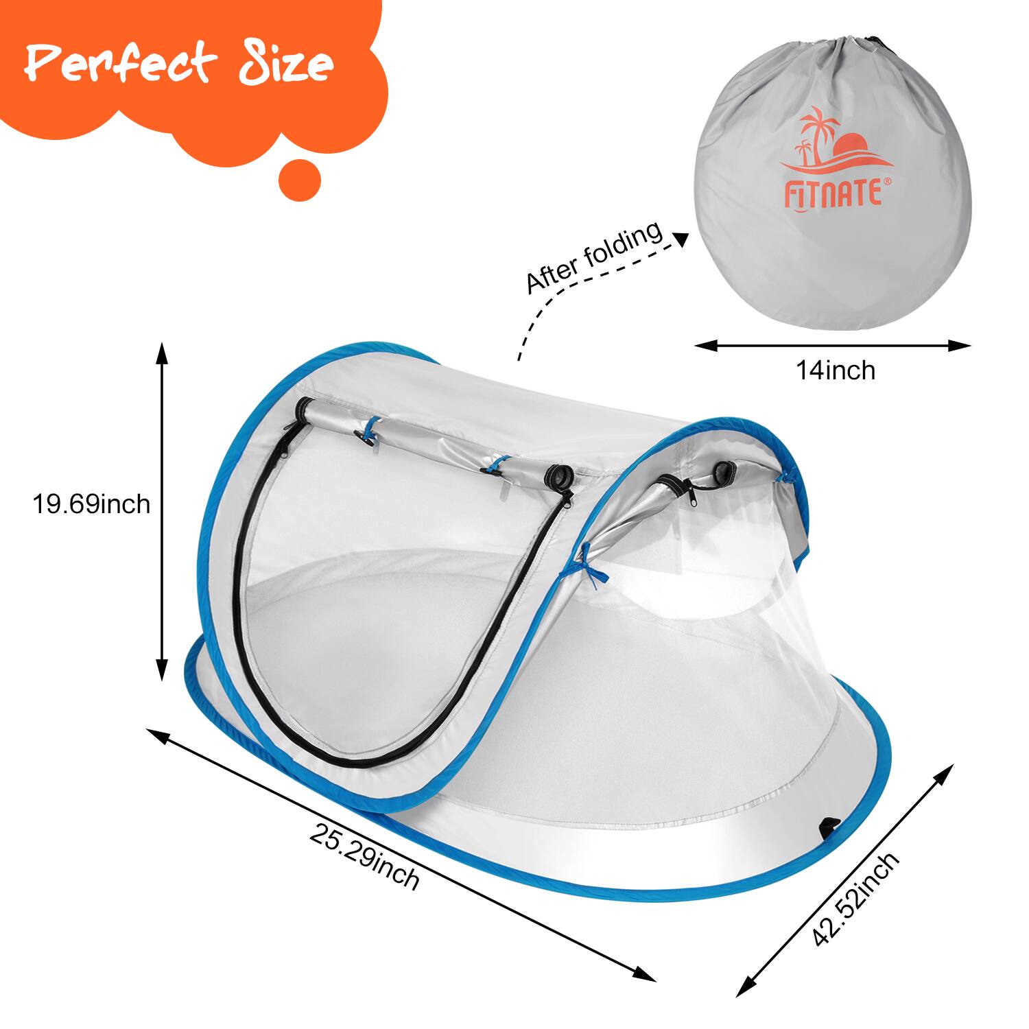 Perfect Size, folding, 14inch, 19.69inch, 25.29inch, 42.52inch