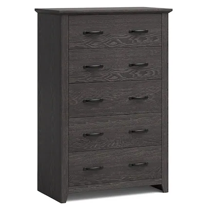 Front. Costway - Costway 5 Drawer Chest Storage Dresser Tall Cabinet Organizer Bedroom Hallway - Dark Grey.