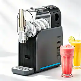 COWIN - Frozen Drink Maker - Slushie Machine with 5 Presets Custom Option Easy-Dispensing Lever - Gray