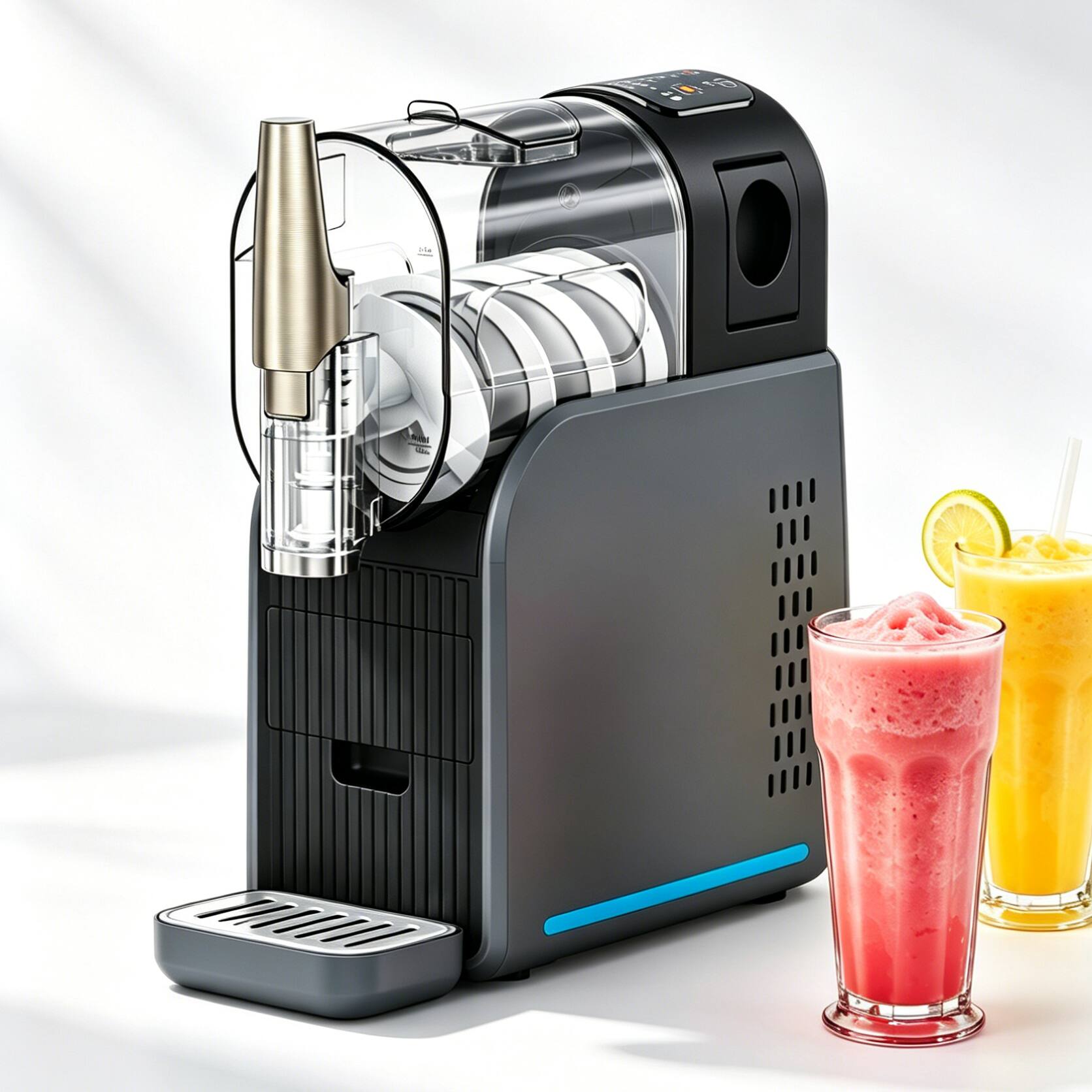 Front. COWIN - Frozen Drink Maker - Slushie Machine with 5 Presets Custom Option  Easy-Dispensing Lever - grey.