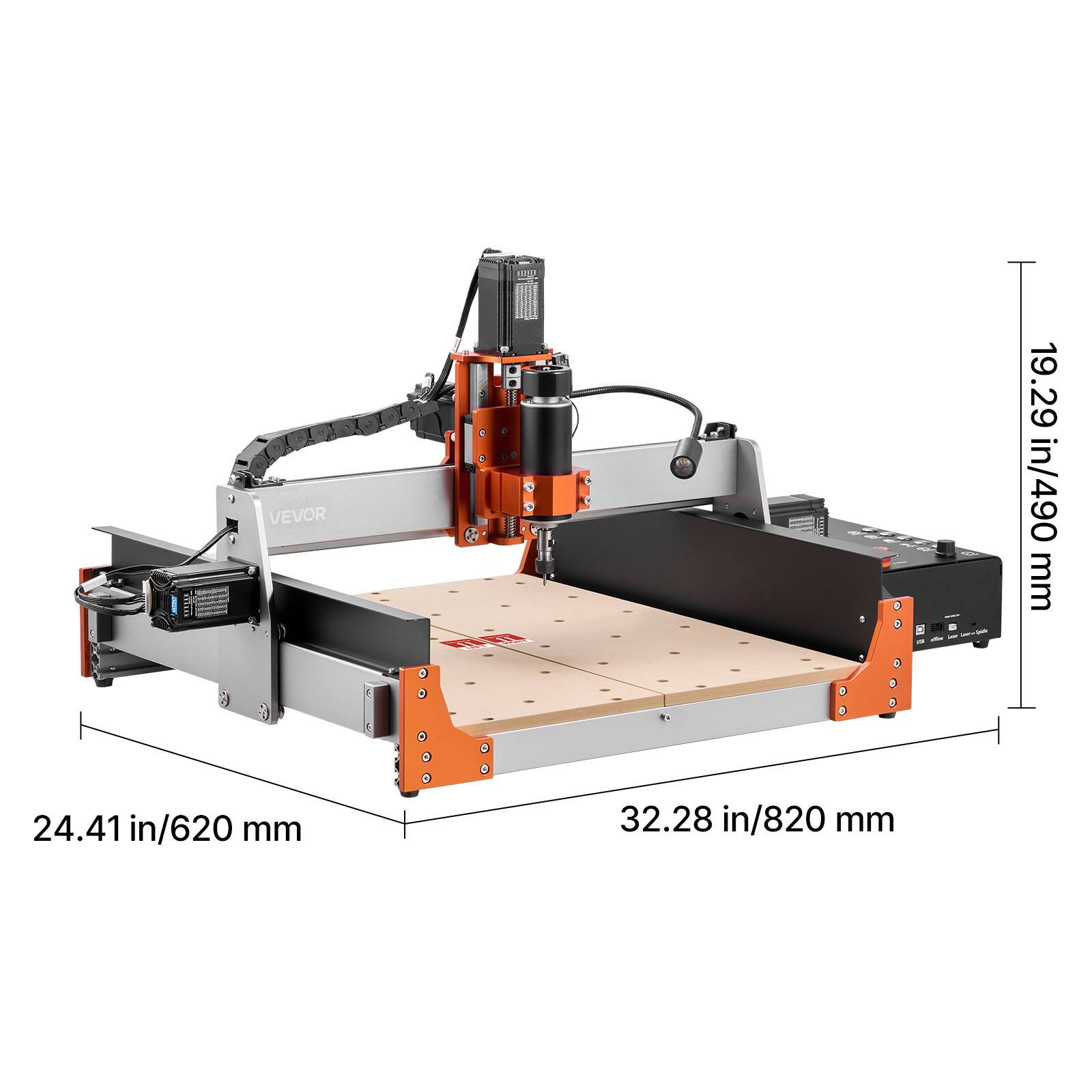 VEVOR

19.29 in/490 mm

24.41 in/620 mm

32.28 in/820 mm