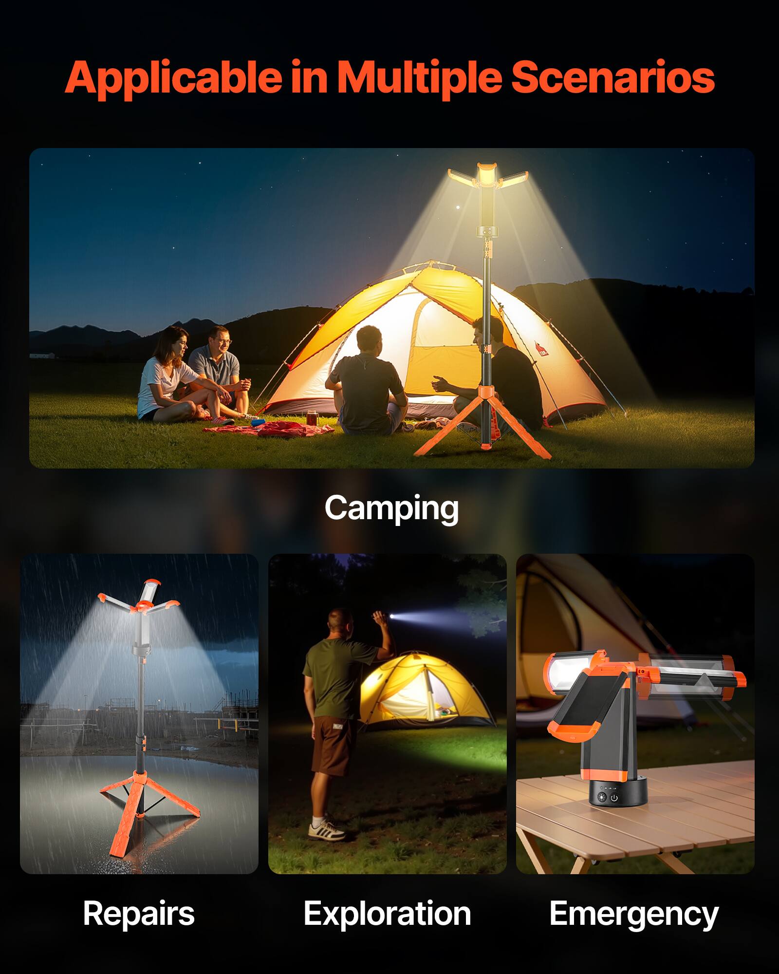 Applicable in Multiple Scenarios

Camping

Repairs

Exploration

Emergency