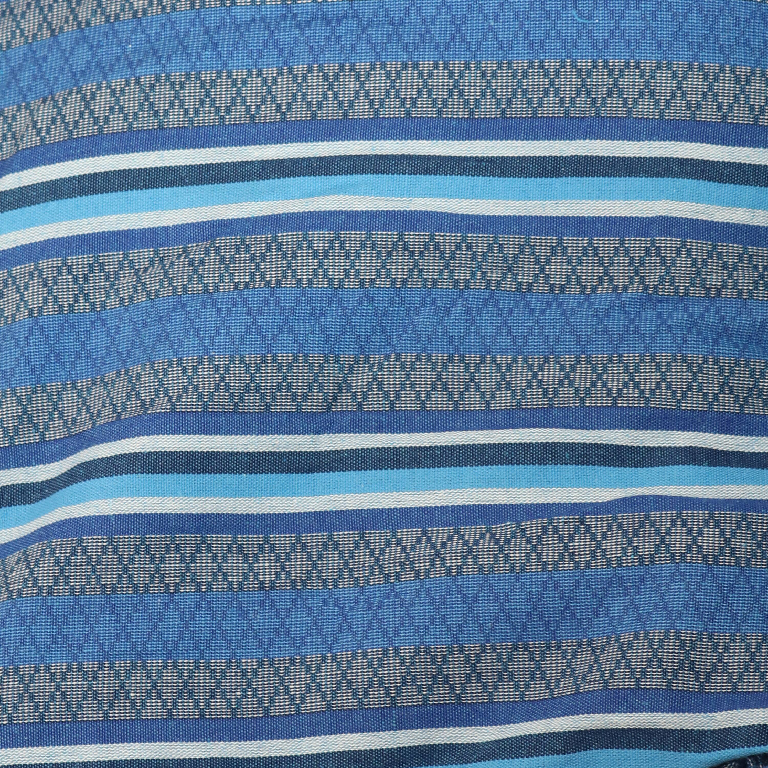 Alt View 5. Sunnydaze - Polyester Hammock Chair with Cushions and Fringe - Cornflower Stripes.