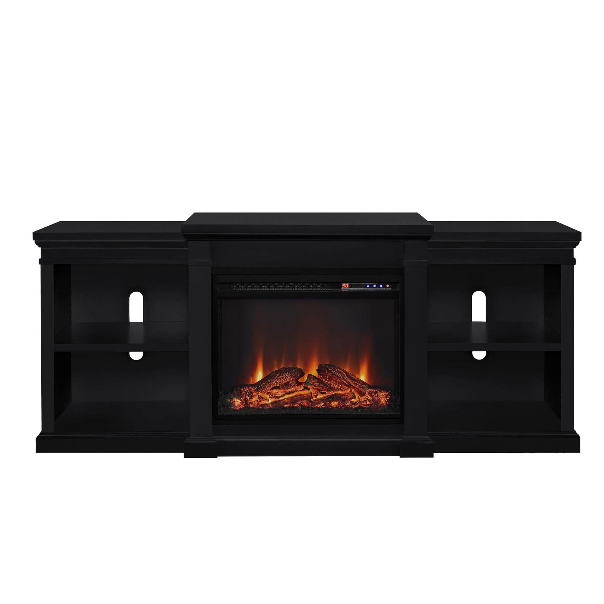 Front. Ameriwood Home - Manchester Electric Fireplace TV Stand - Black.
