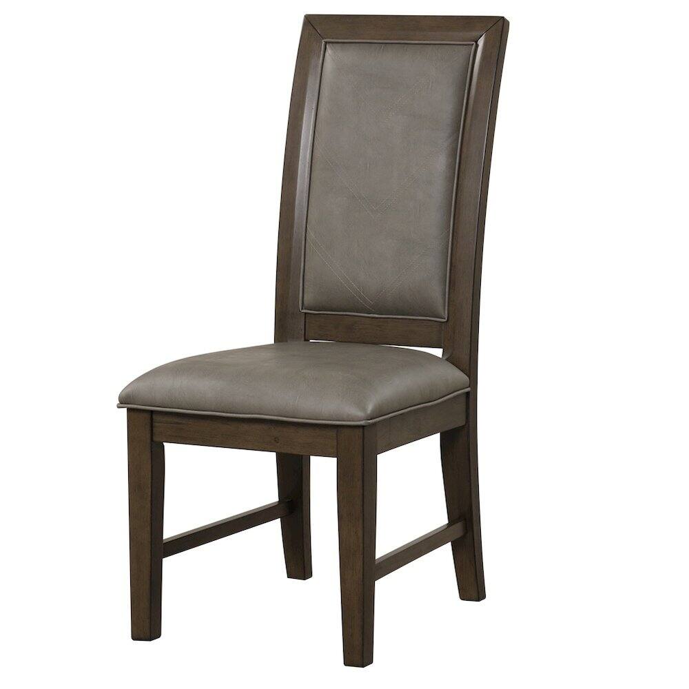 Angle. New Classic Furniture - Cityscape Dining Chair-Walnut (Set of 2) - Brown.