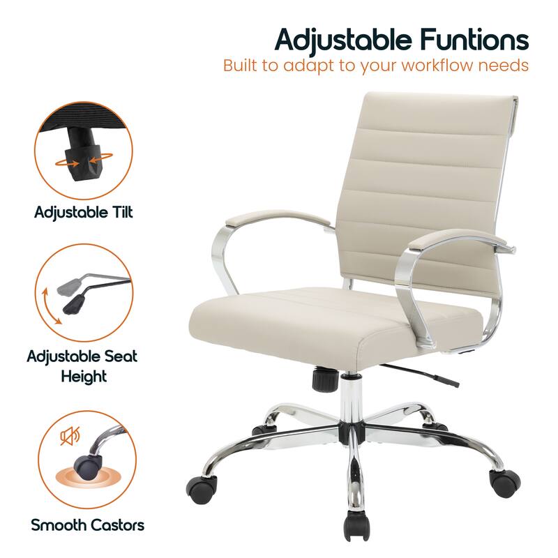 Adjustable Functions  
Built to adapt to your workflow needs  

- Adjustable Tilt  
- Adjustable Seat Height  
- Smooth Castors
