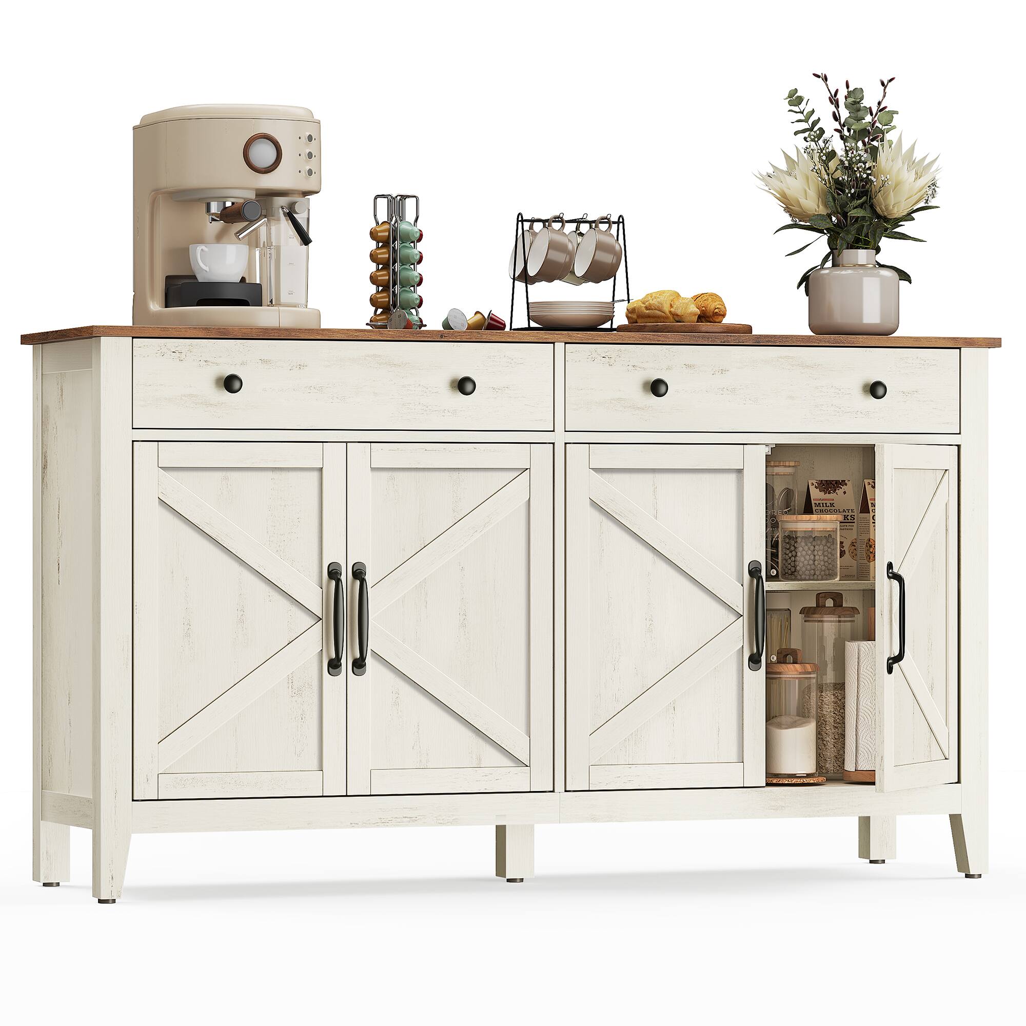 Rustic White and Honey Brown