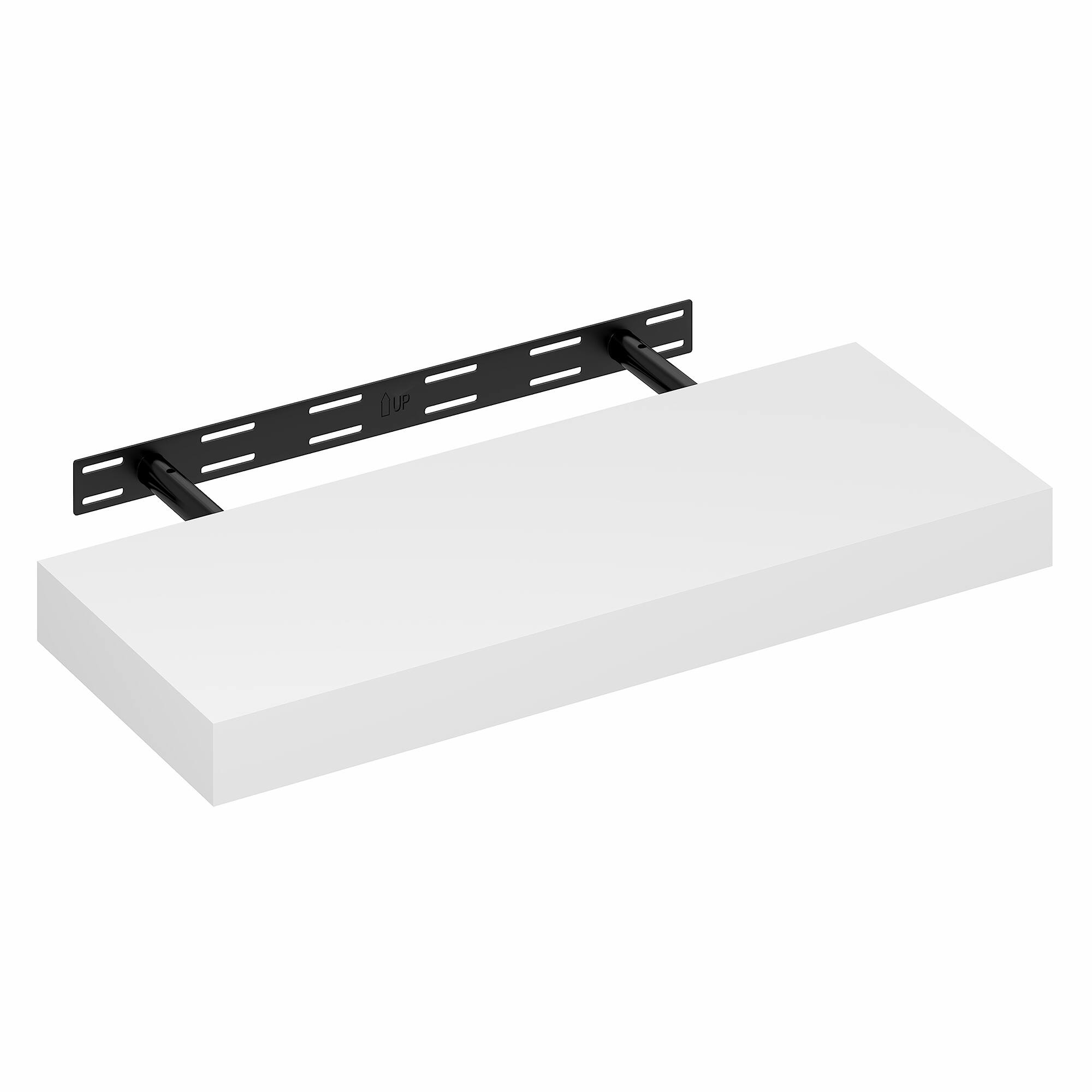 Alt View 3. Furinno - TANNA Floating Shelves for Wall, Thick Shelf 9 x 24 Wall Shelf, Wall Mounted Floating Shelf with Invisible Brackets - White.