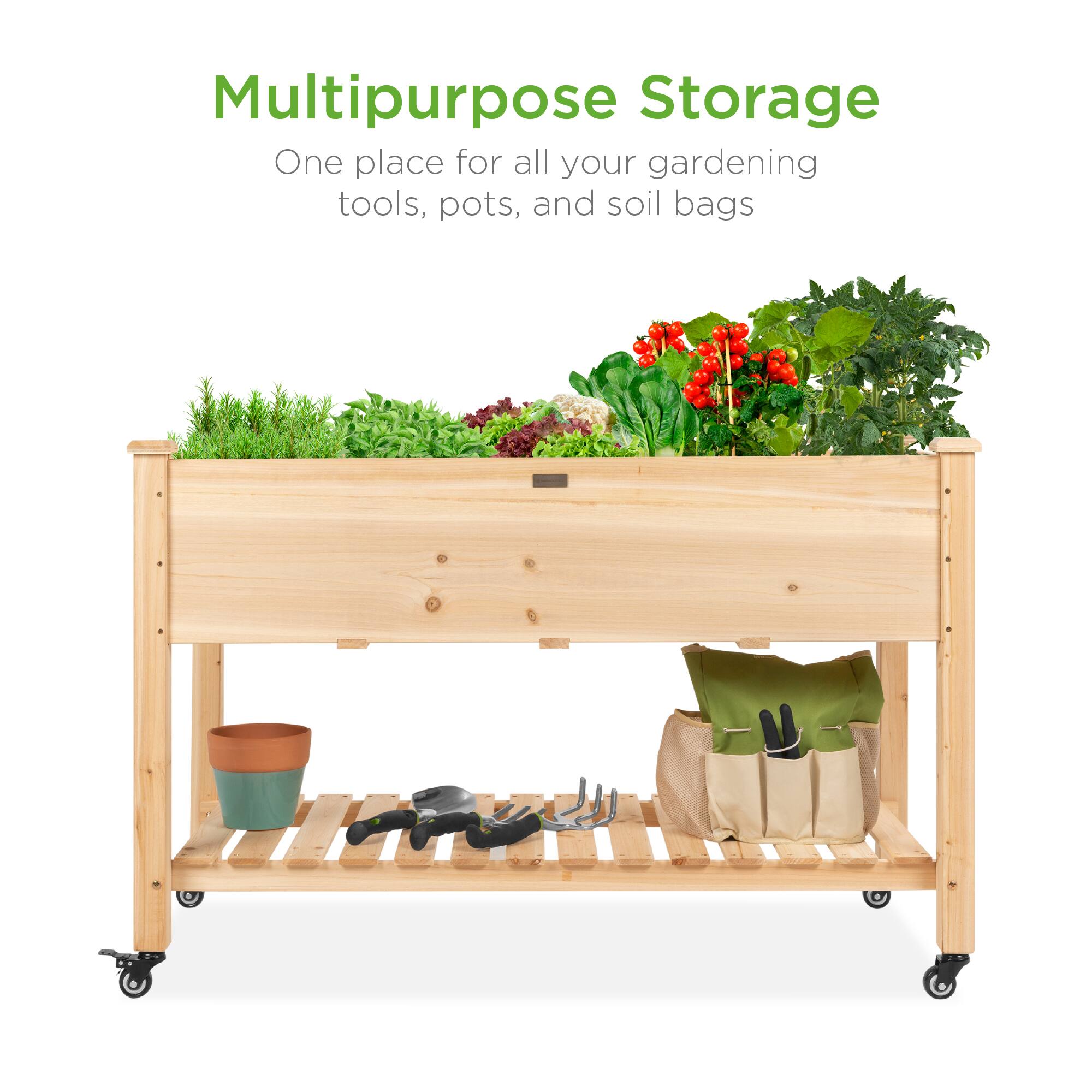 Multipurpose Storage  
One place for all your gardening tools, pots, and soil bags