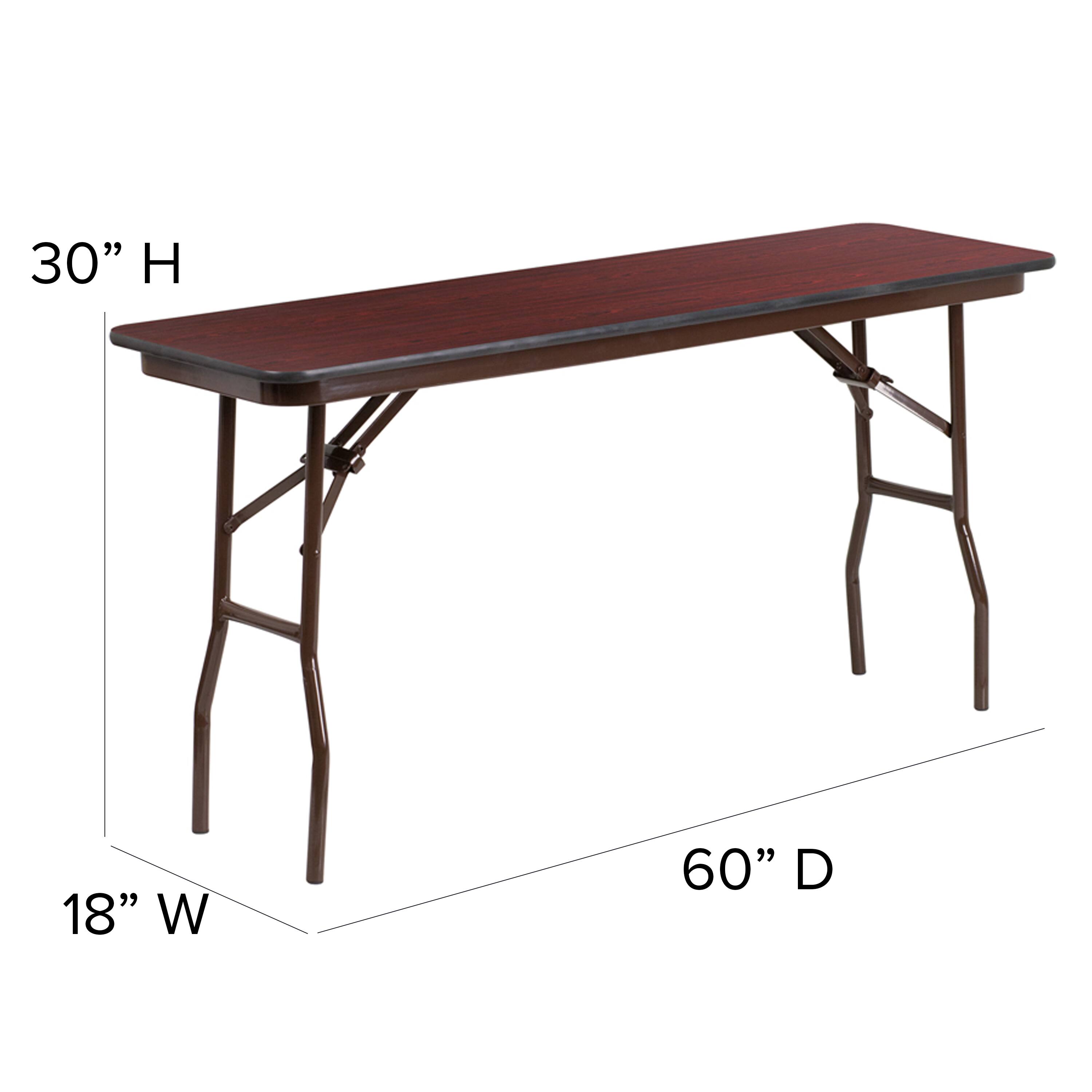 Alt View 15. Alamont Home - 5-Foot Mahogany Melamine Laminate Folding Training Table - Mahogany.