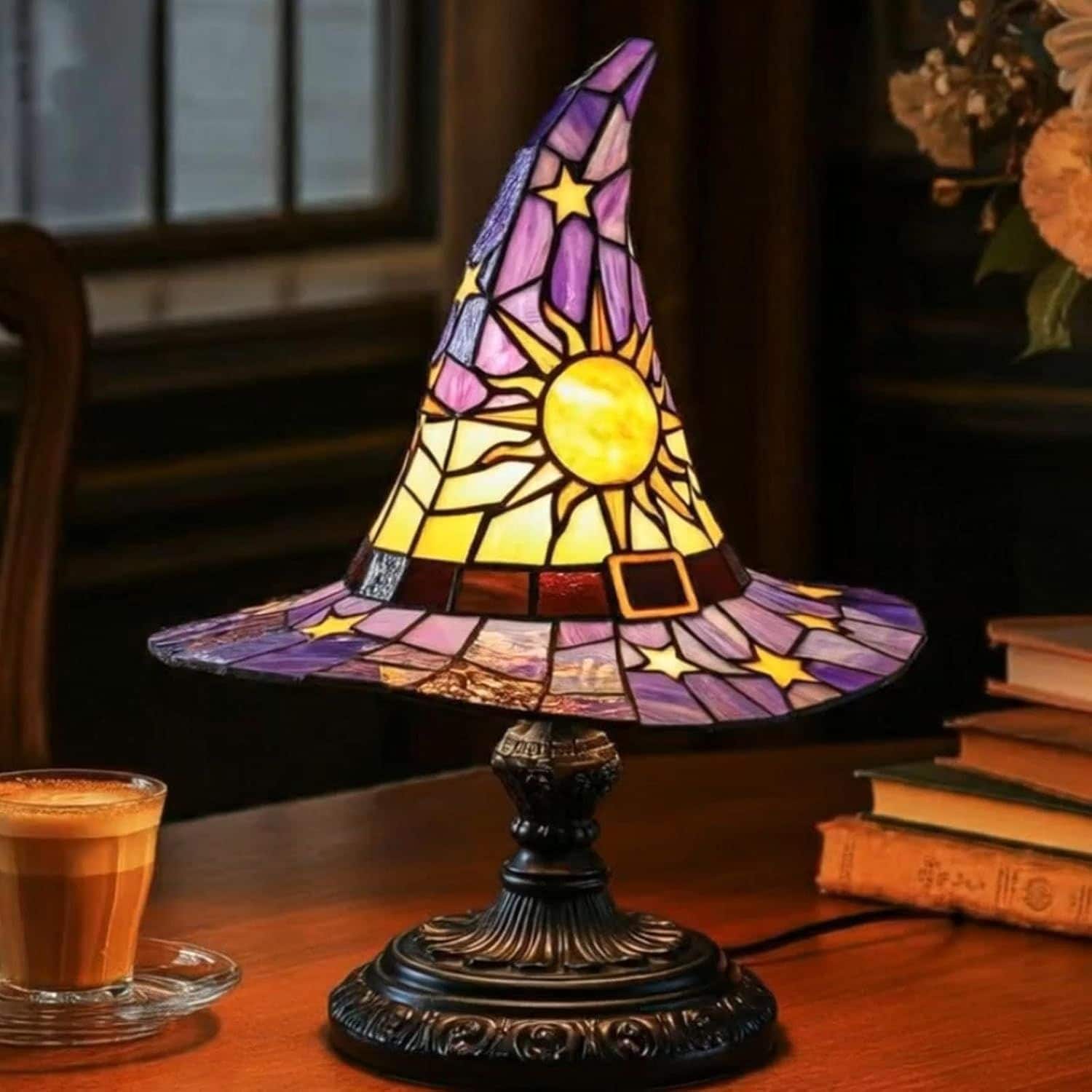 YONWAY - Witch Hat Night Light, USB Plug Led Decoration Light, Wizard Hat Shape Night Light Ornament for Bedroom, Living Room
