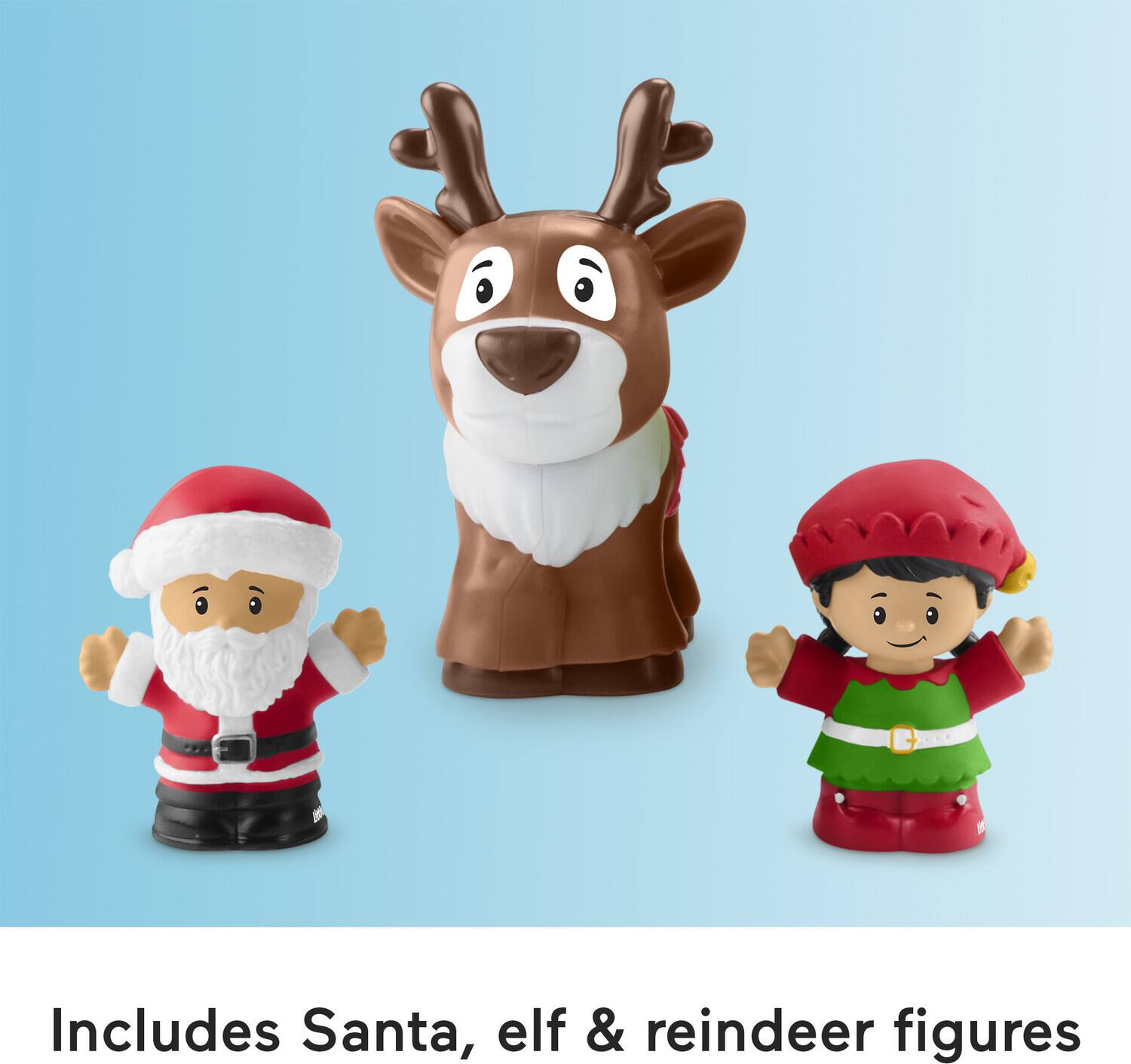 Includes Santa, elf & reindeer figures