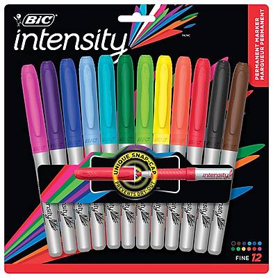 BIC - intensity  
BIC BIO  
BIG BIC  
BLU  
BLO  
BIC  
BIC  
Bitt  
BIC  
BIC  
Blu  
UNIQUE SNAP-CAP intensity PREVENTS DRY-OUT  
sity  
sity  
firs  
Birs  
sity  
MARKER PERMANENT  
PERMANENT MARQUEUR  
FINE 12