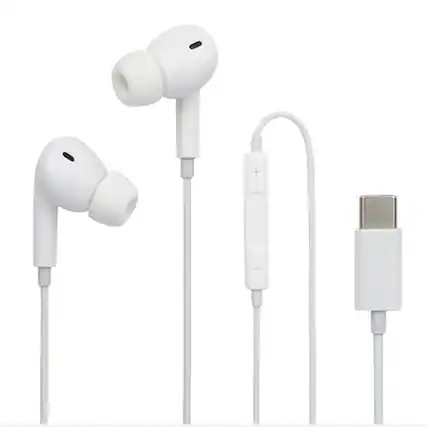 Front. Cluzine - Type-C Wired Earbuds, In-Ear Headphones with Mic, HiFi Stereo, Volume Control, Compatible with USB-C.