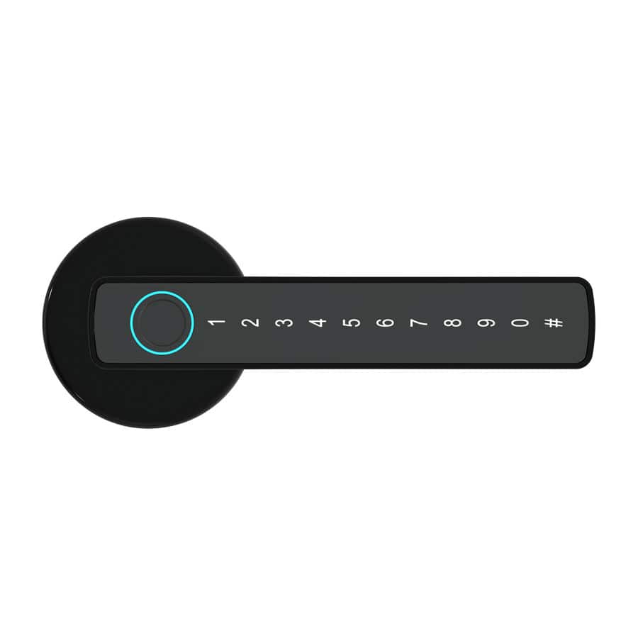 Cluzine - Black Smart Fingerprint Door Lock,Password,Key Unlock,For Bedroom,Office,Indoor Wooden Door