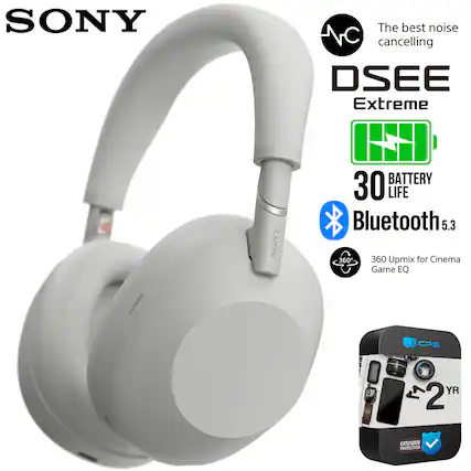 SONY
The best noise cancelling
DSEE Extreme
30 BATTERY LIFE
Bluetooth 5.3
360 Upmix for Cinema Game EQ
CPS 2 YR EXTENDED PROTECTION