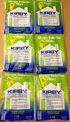 Kirby - Universal HEPA Cloth Bags – 6 Packs (36 Bags) + 20 Genuine Belts (Part #301291) — 5-Year Supply