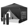 Front. Ainfox - Ainfox 10x10 Pop Up Canopy with Sidewalls Adjustable Outdoor Instant Canopy Tent with Carry Bag - black.