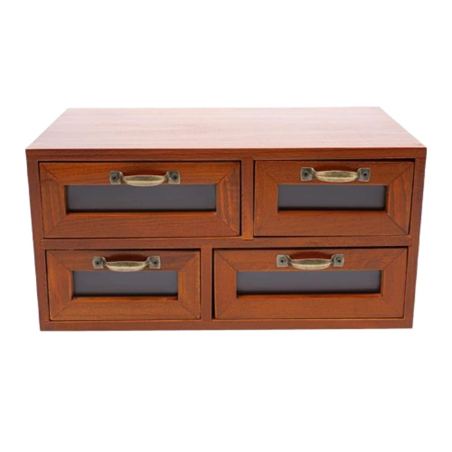 Home Collection - Vintage Small Wooden Desktop Drawer Organizer – Desk Storage for Office Supplies