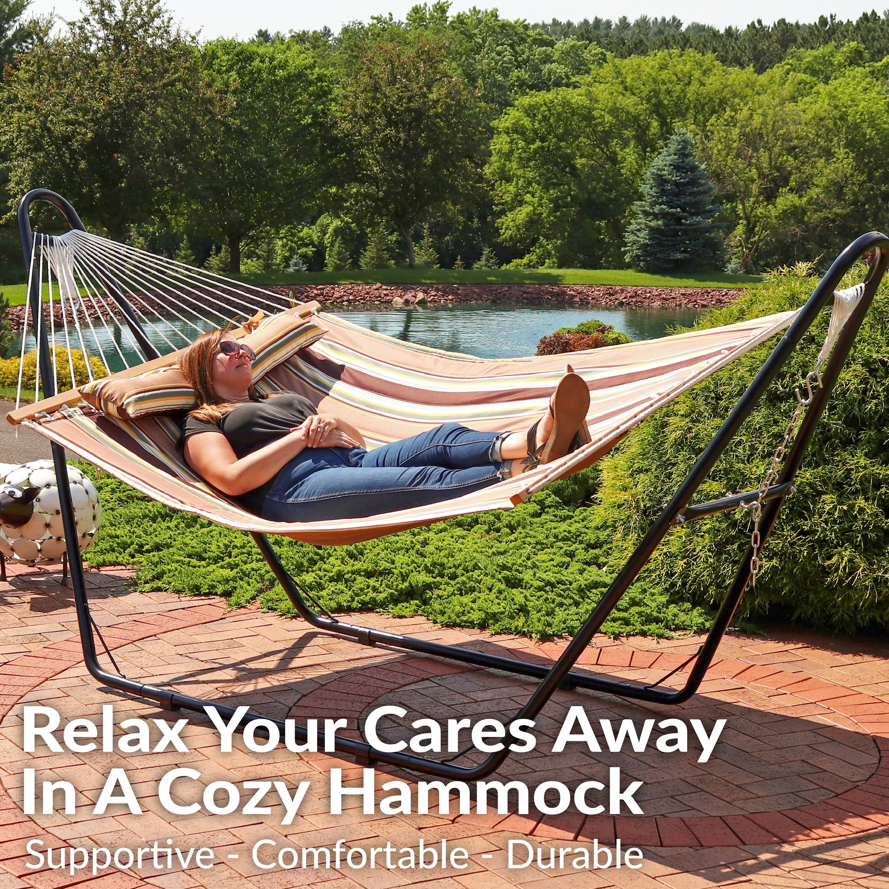 Relax Your Cares Away In A Cozy Hammock  
Supportive - Comfortable - Durable