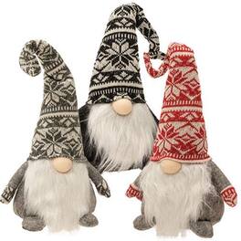 BreeBe - *Large Sitting Santa Gnome 3 Asstd - Multicolor
