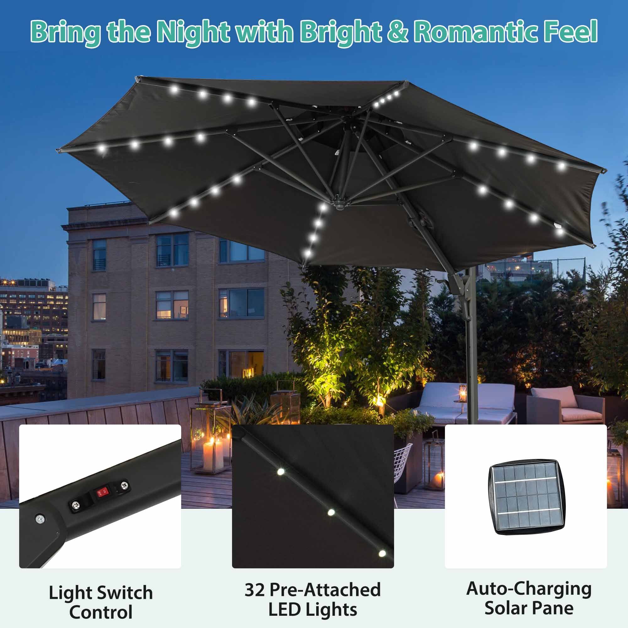 Bring the Night with Bright & Romantic Feel: Light Switch Control, 32 Pre-Attached LED Lights, Auto-Charging Solar Panel