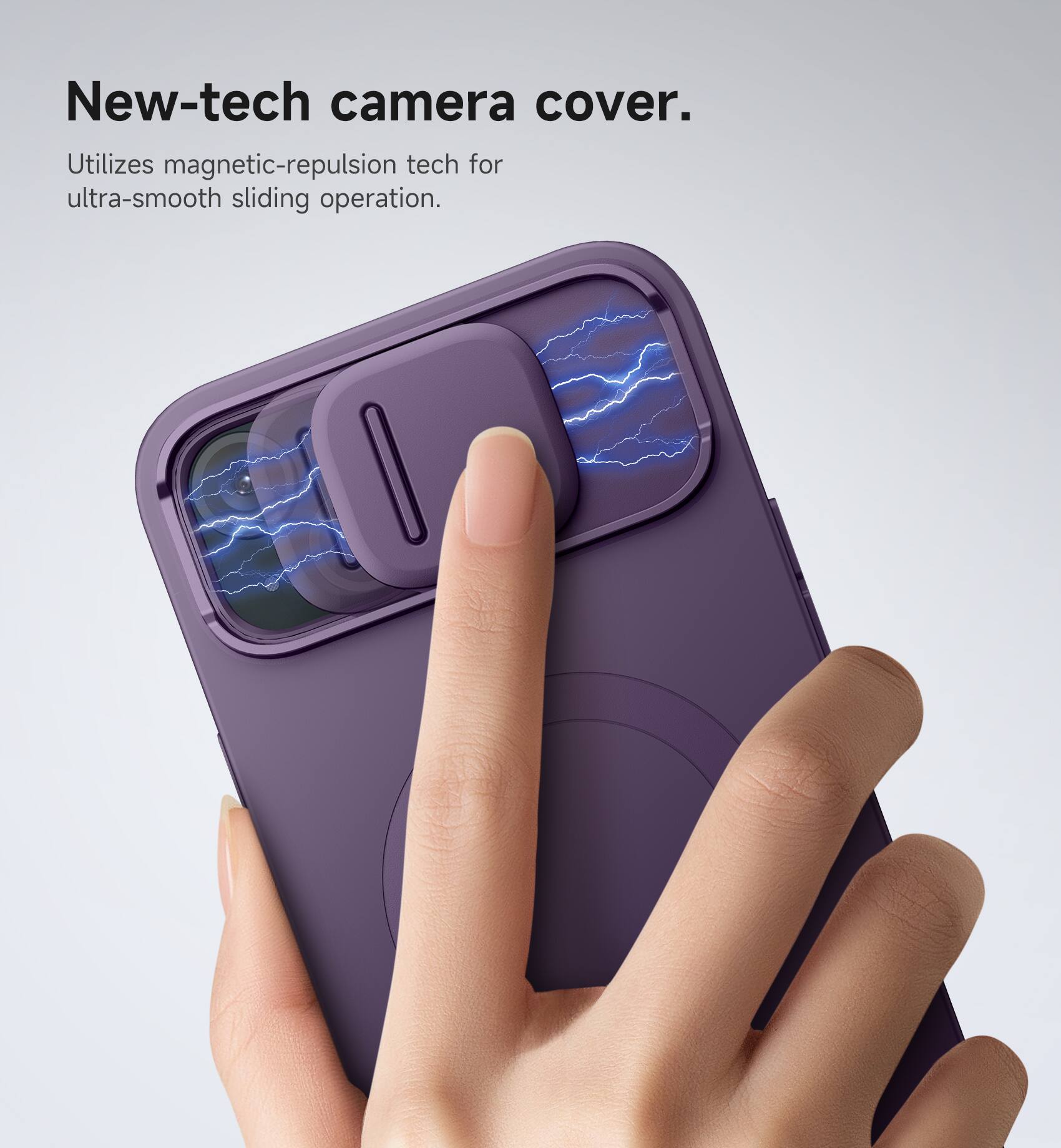New-tech camera cover.  
Utilizes magnetic-repulsion tech for ultra-smooth sliding operation.