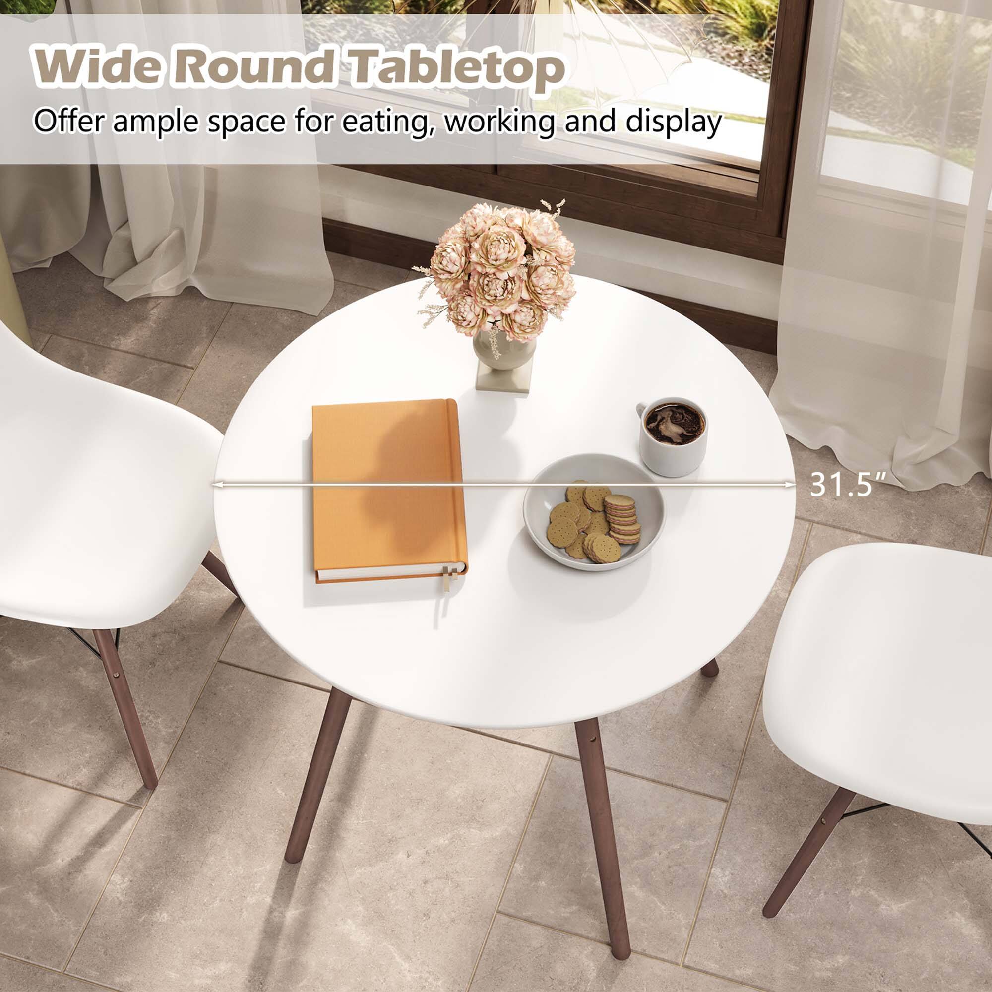 Wide Round Tabletop
Offer ample space for eating, working and display
31.5"
