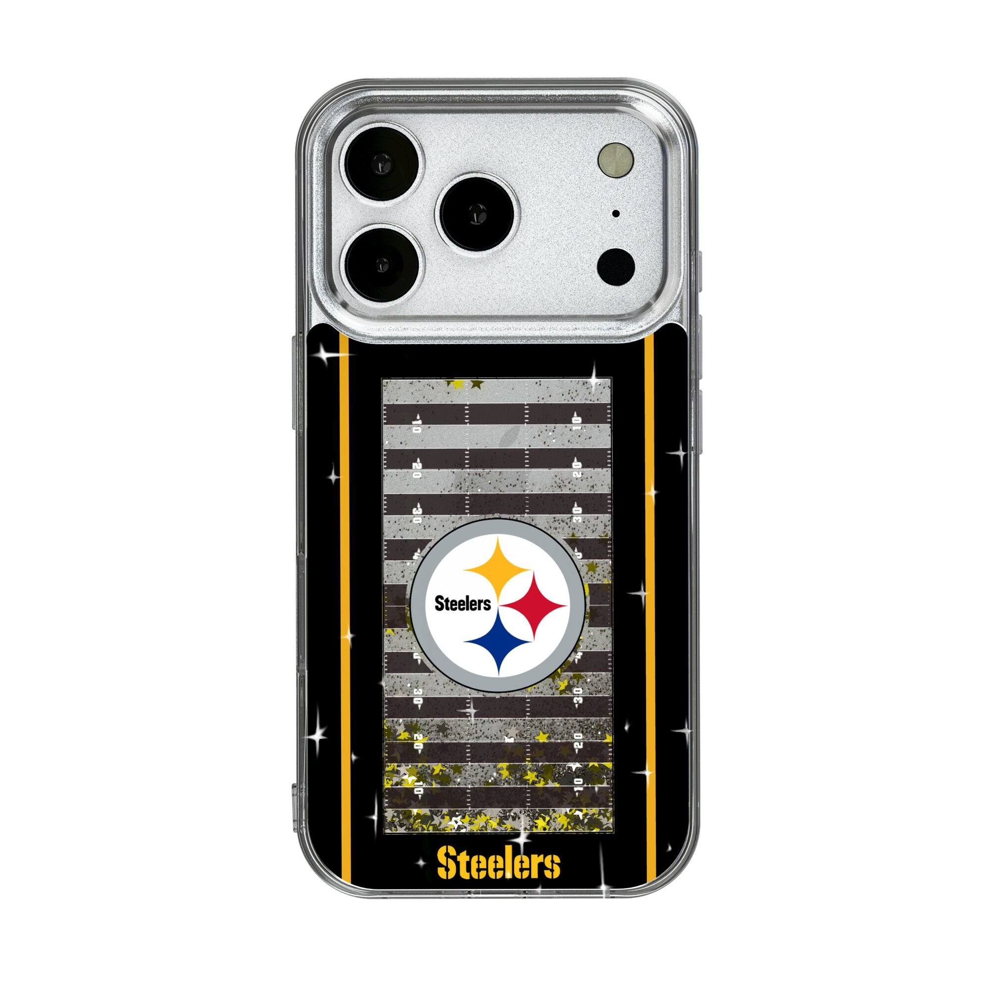 Keyscaper - NFL - Pittsburgh Steelers iPhone Field Design Glitter Case - 15 - Multicolor