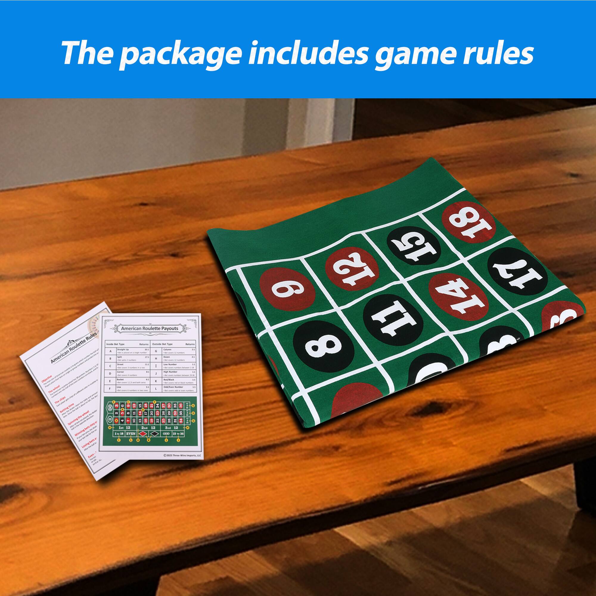The package includes game rules. American Roulette Payouts.